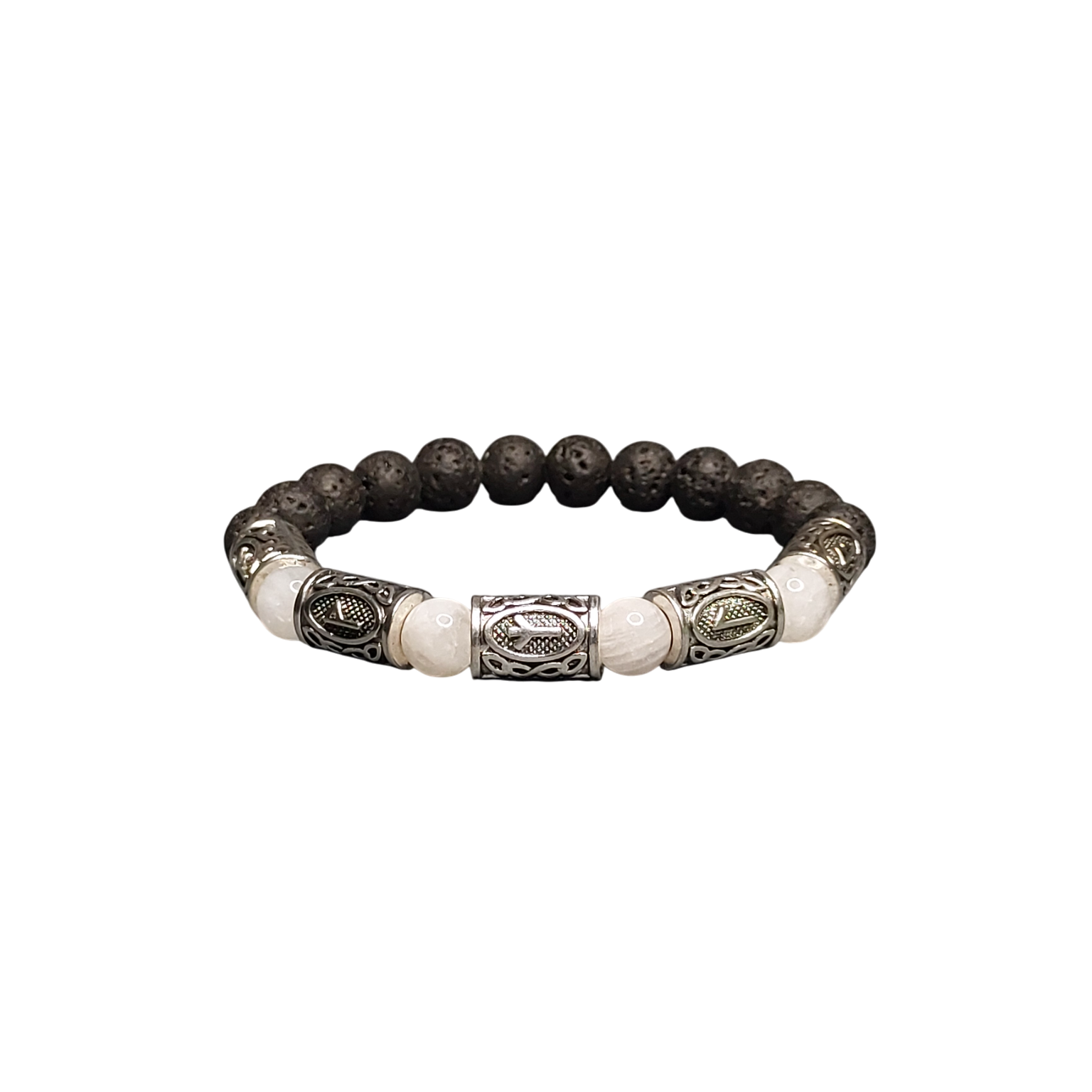 Жіночий рунічний браслет з місячним каменем